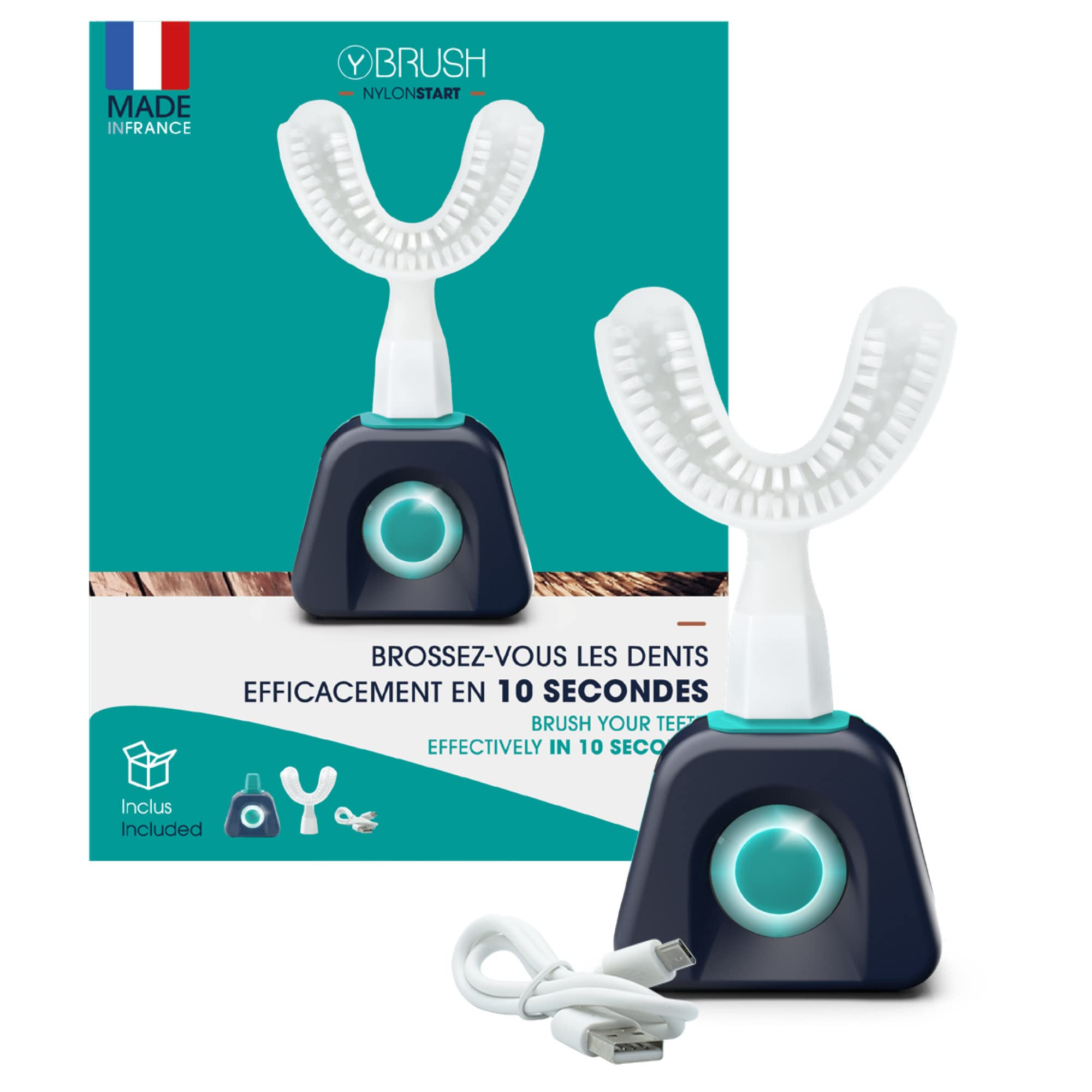 Y Brush Electric Toothbrush for Adults (Made in France), Ultra